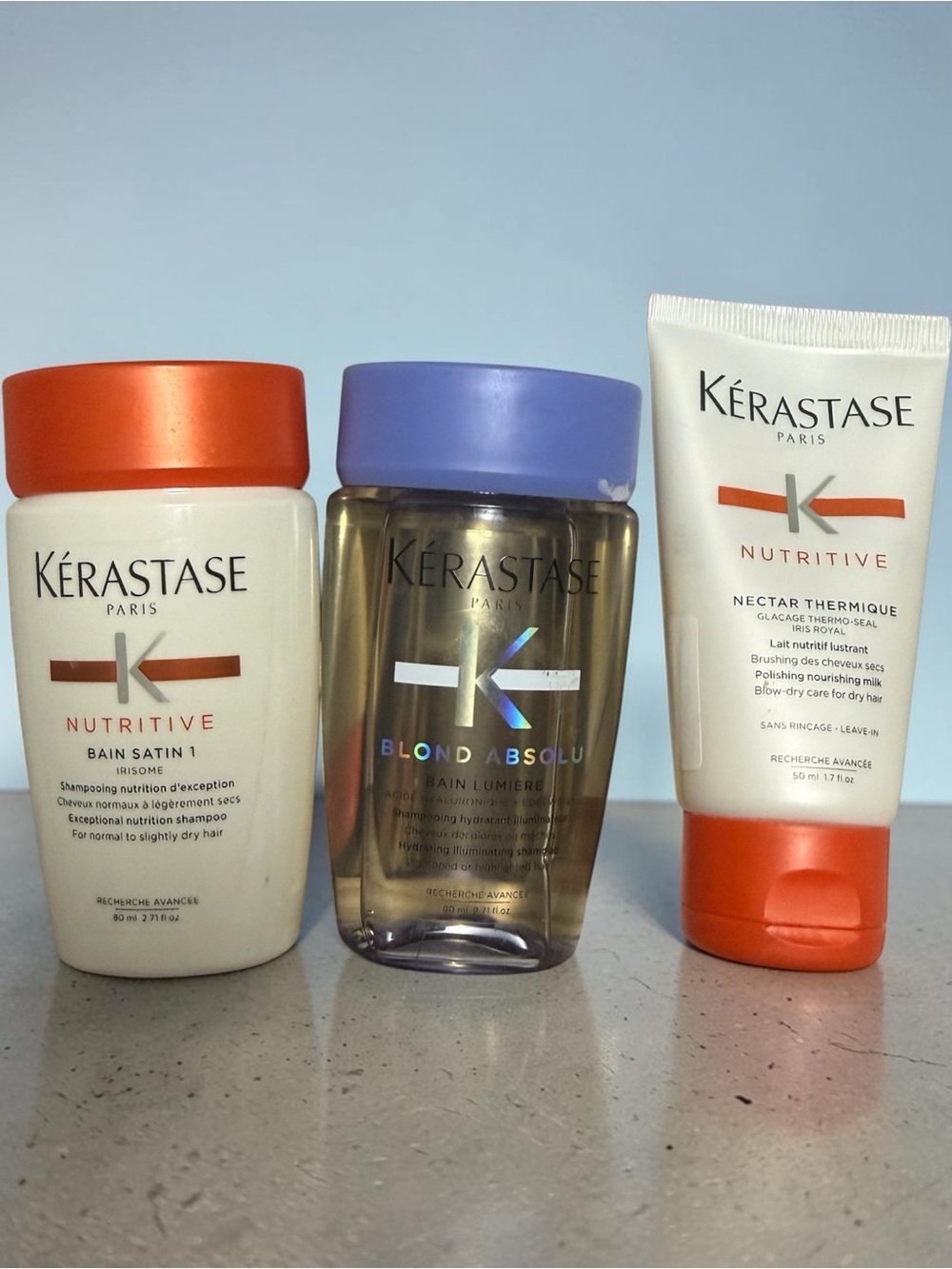 Kérastase Hair Care 3-Piece Travel Set – Nutritive + Blond Absolu